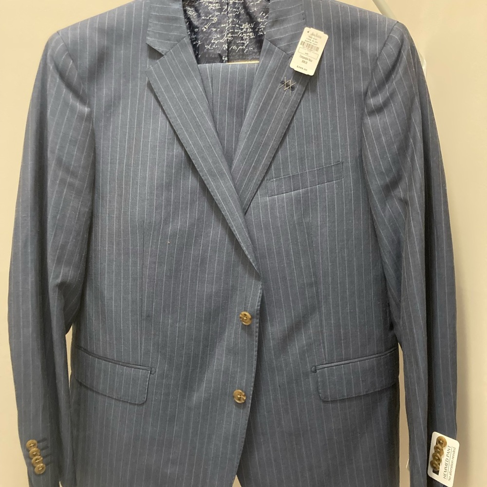 Neiman Marcus blue pinstripe suit. NWT